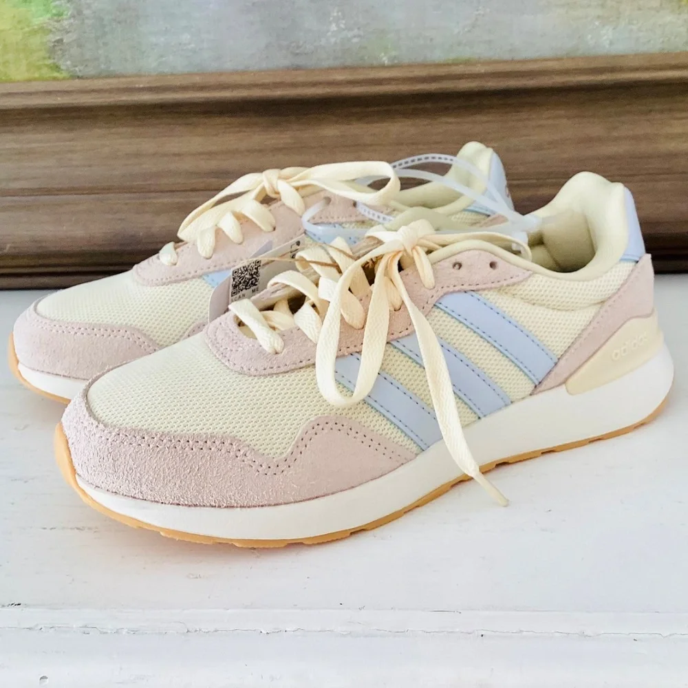 Adidas Run 60s 4.0 sneakers Wonder White Ice Purple Alumina Women’s Size 5.5 NWT - Picture 2 of 12